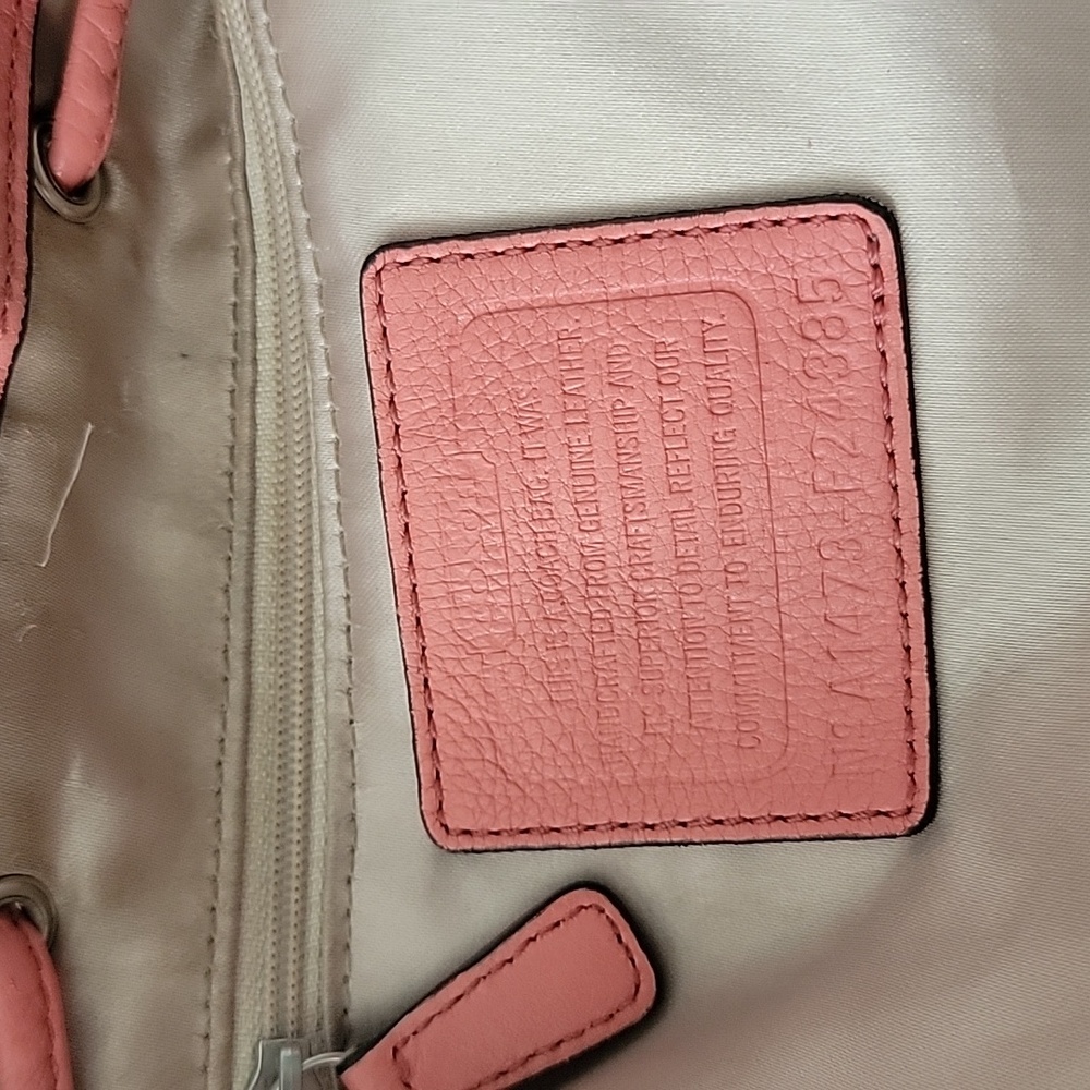 Coach Park Coral Pebbled Leather Turnlock Drawstring Closure Backpack - Picture 5 of 15